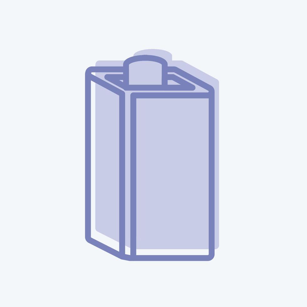 icône de boîte à lait dans un style branché à deux tons isolé sur fond bleu doux vecteur