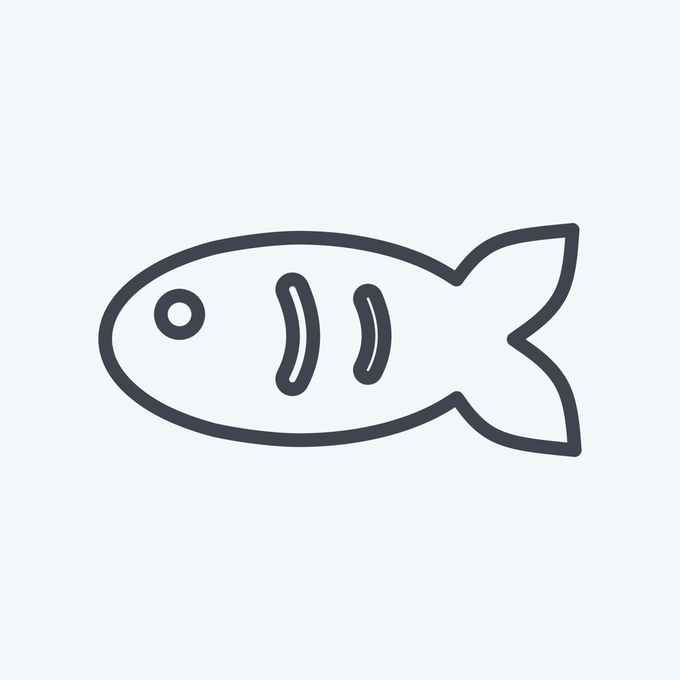 poisson de compagnie j'icône dans le style de ligne branché isolé sur fond bleu doux vecteur