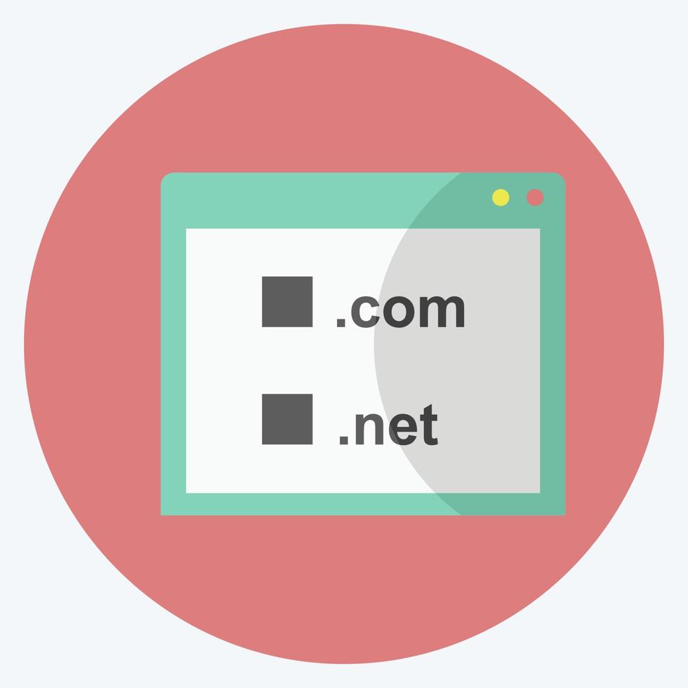 icône d'enregistrement de domaine dans un style plat branché isolé sur fond bleu doux vecteur