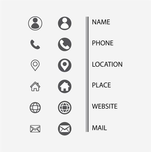 Carte de visite Icon Set. Symboles minimaux de vecteur. illustration - vecteur