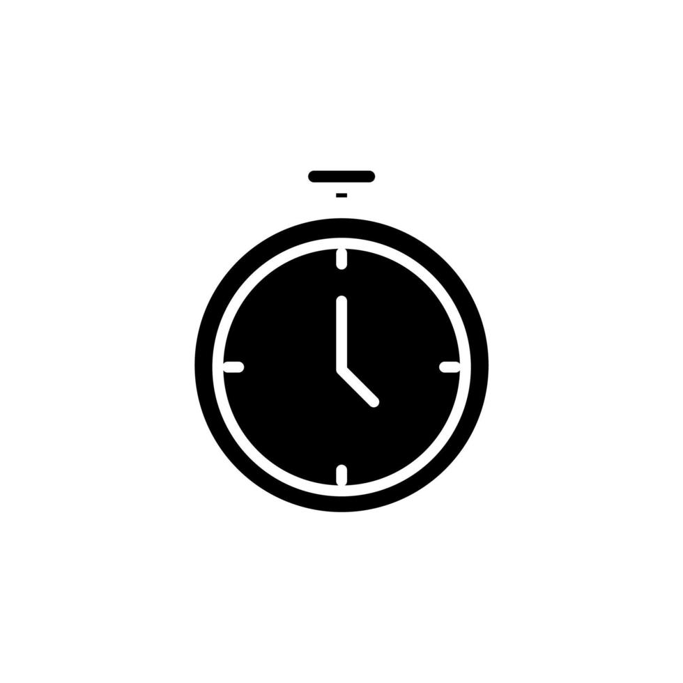 horloge, minuterie, modèle de logo d'illustration vectorielle d'icône solide de temps. adapté à de nombreuses fins. vecteur