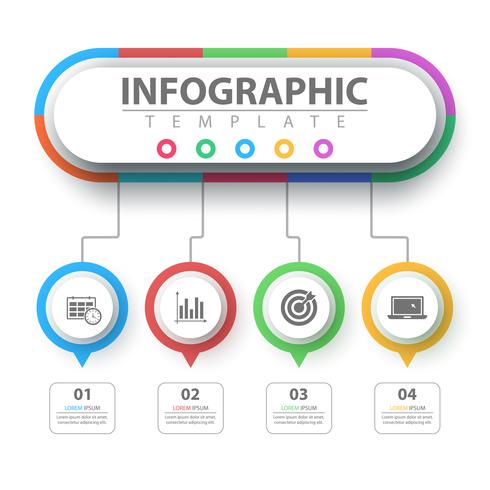 Infographie de l&#39;entreprise. Modèle d&#39;origami en papier. vecteur