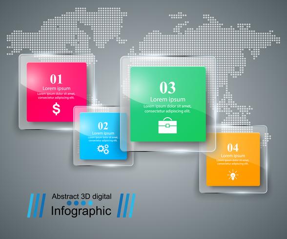 Style d&#39;origami d&#39;affaires infographie illustration vectorielle. Verre i vecteur