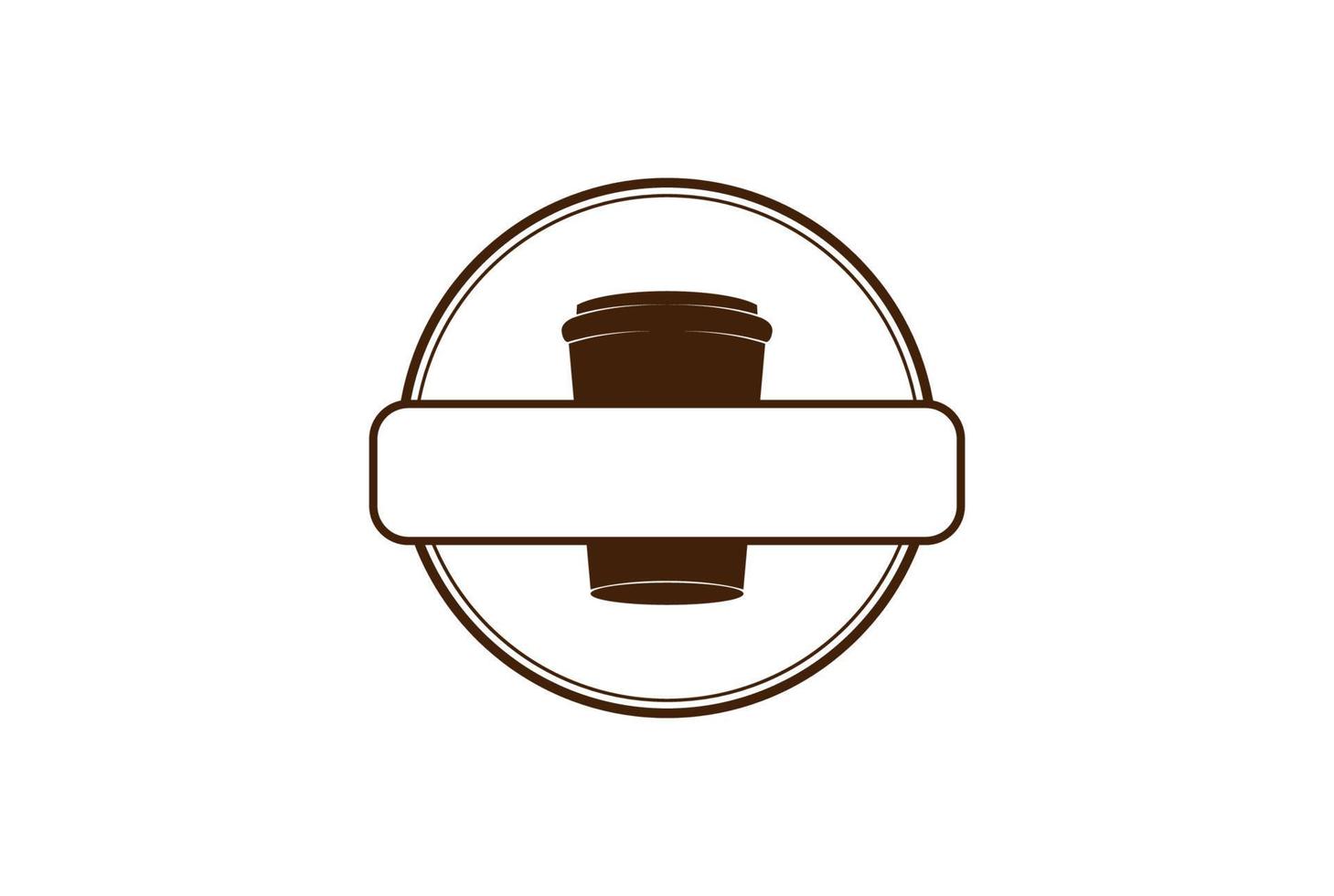 rétro vintage papier circulaire tasse à café insigne emblème timbre étiquette pour café bar restaurant logo design vecteur