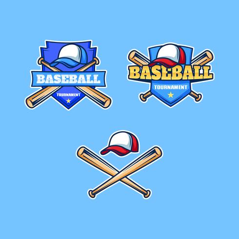 Badge de tournoi de baseball vecteur