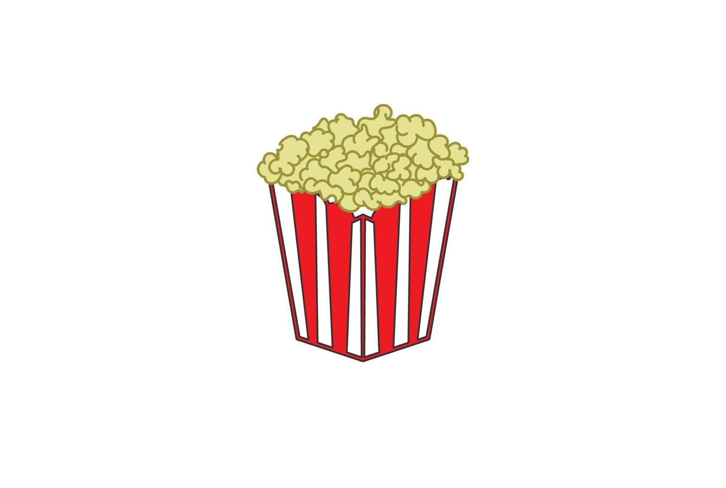 collation de pop-corn ludique avec vecteur de conception de logo de boîte de papier