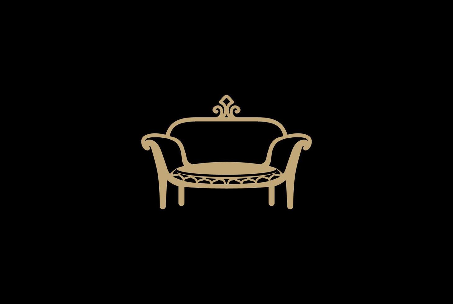 siège de chaise de canapé de luxe élégant pour le vecteur de conception de logo de meubles d'intérieur