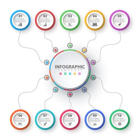 Infographie de l&#39;entreprise. Modèle d&#39;origami en papier. vecteur