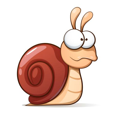 Escargot de dessin animé drôle et mignon. Illustration vectorielle vecteur