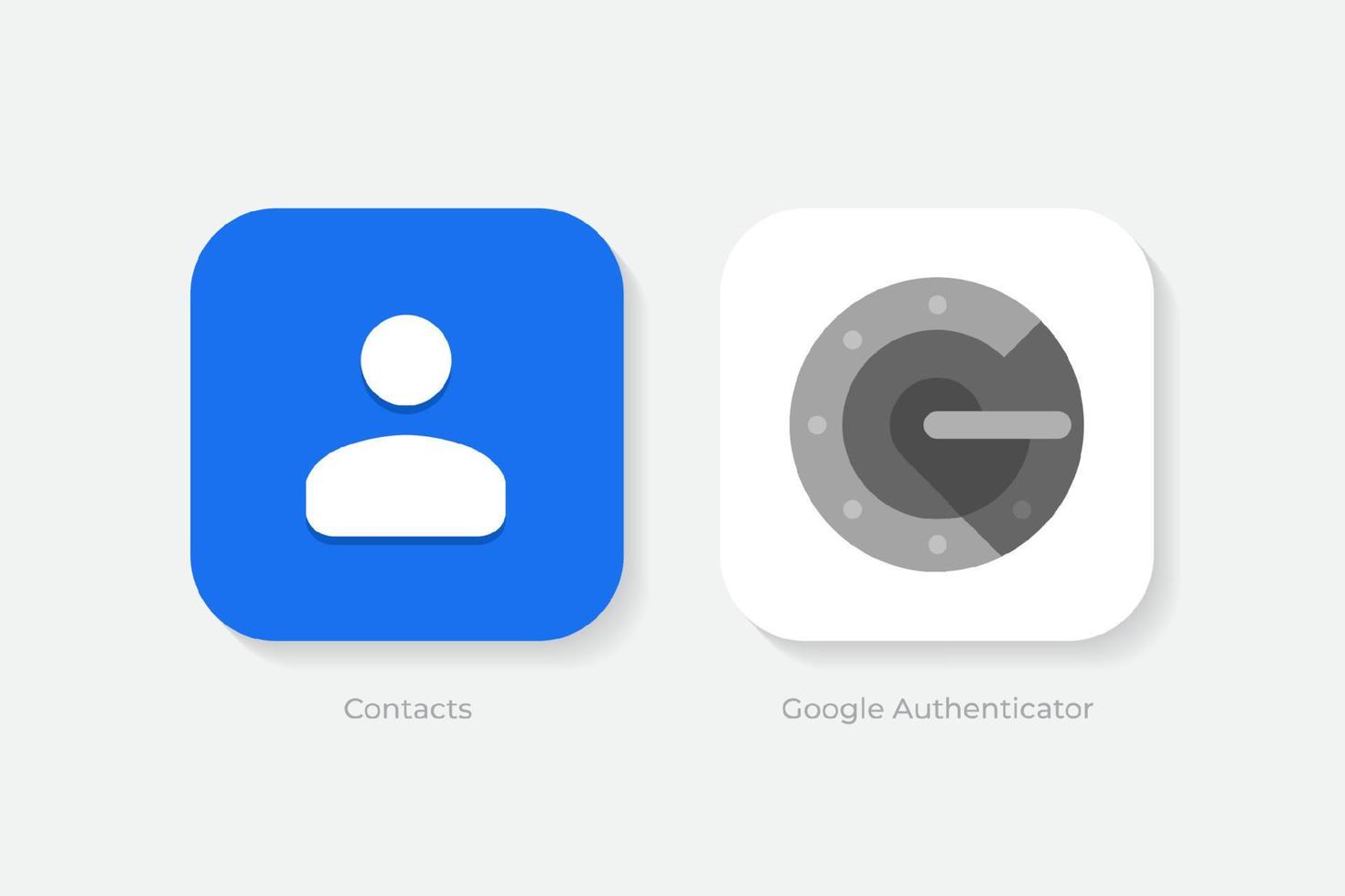 contacts et illustration du logo google aunthenticator vecteur