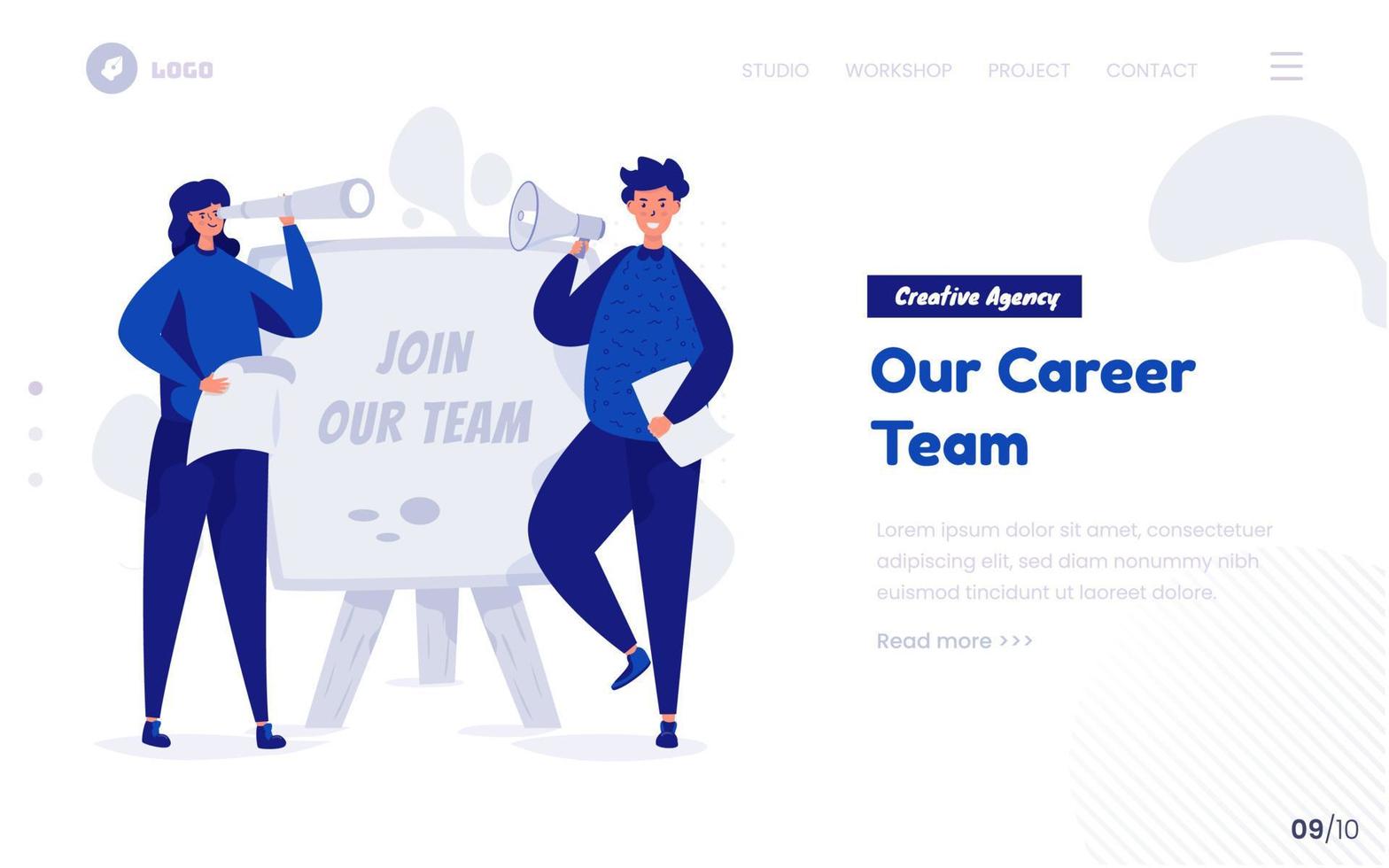 rejoignez notre illustration de concept d'équipe pour la page web de carrière ou la page de destination vecteur