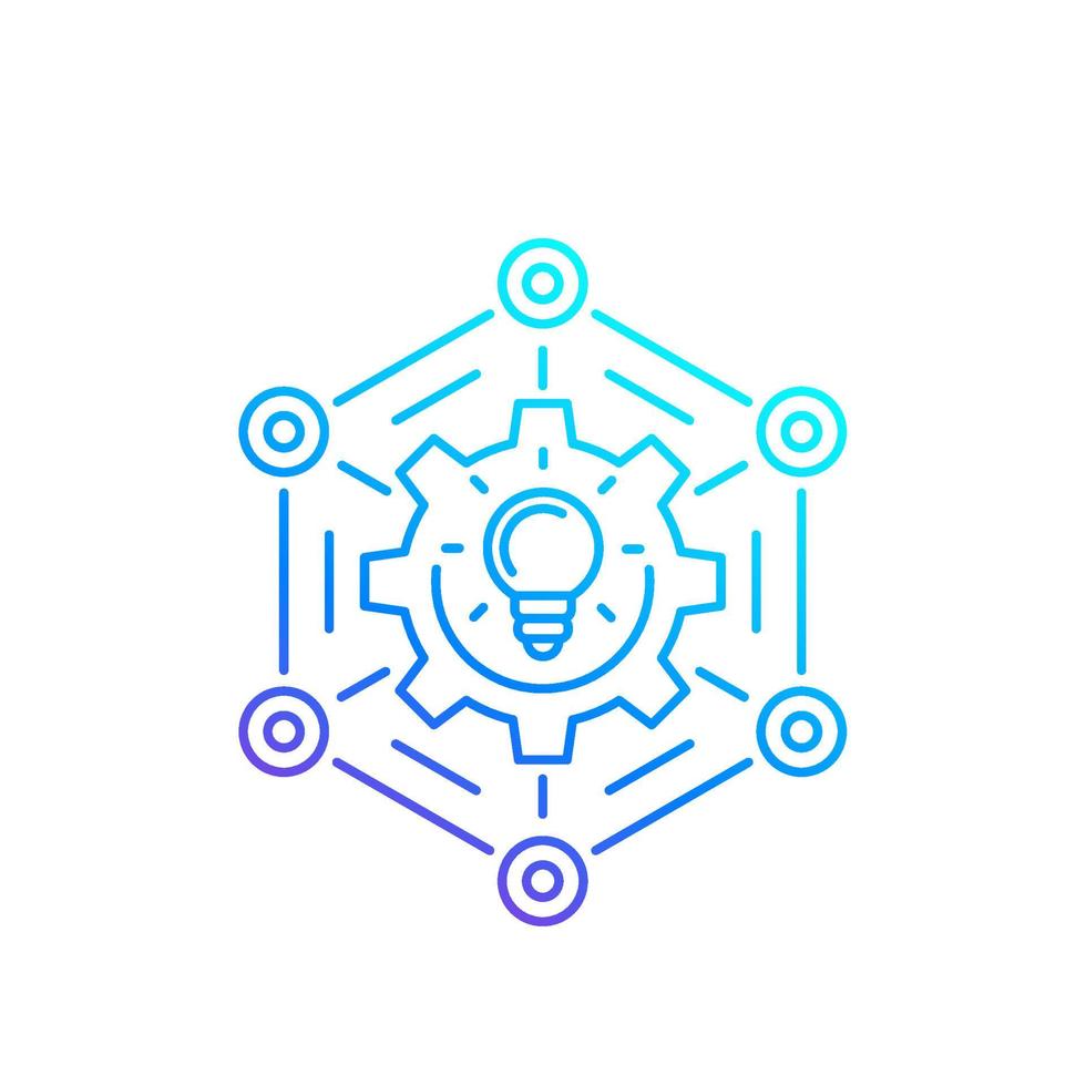 innovations, icône de ligne vectorielle d'idées créatives vecteur