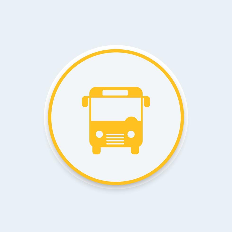 icône de bus, transport public, vecteur de bus, marqueur pour carte, transport public, icône ronde de transit, pictogramme de bus, illustration vectorielle