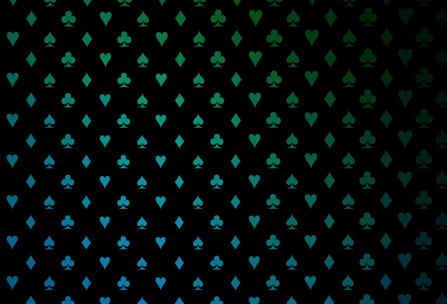 couverture vectorielle bleu foncé et vert avec des symboles de pari. vecteur