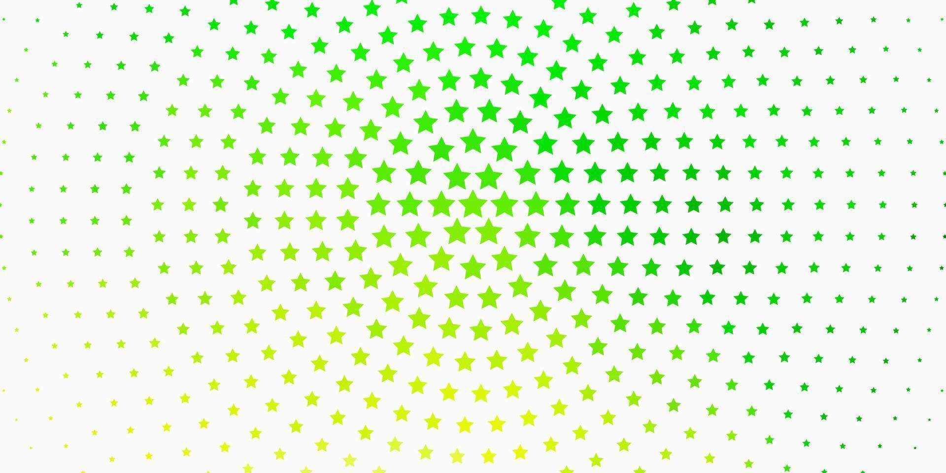 fond de vecteur vert clair avec des étoiles colorées.