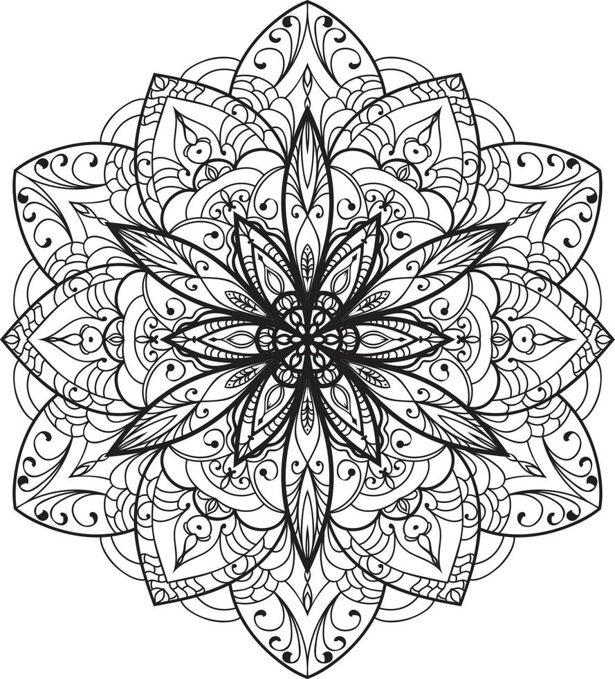 coloriage de mandala sur vecteur gratuit blanc