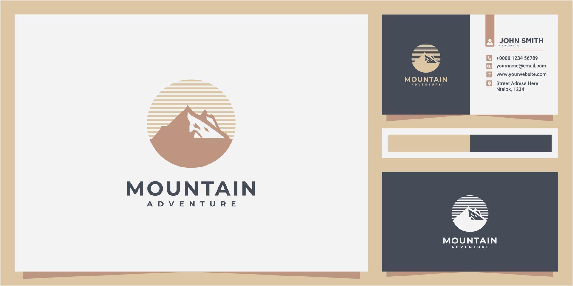 conception de modèle de vecteur de conception de badge de montagne. vecteur de conception de logo de montagnes à la mode
