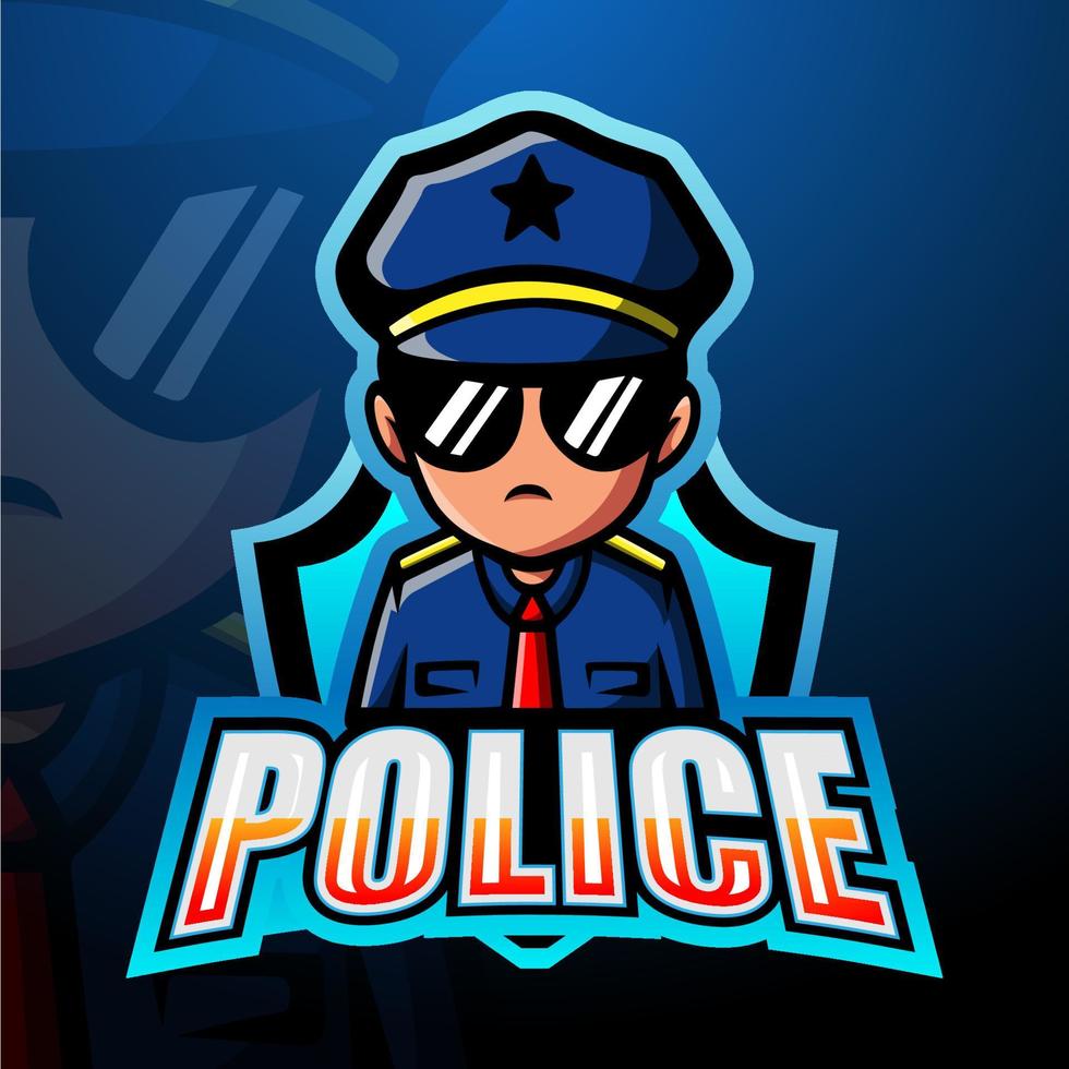 création de logo de mascotte de policier vecteur