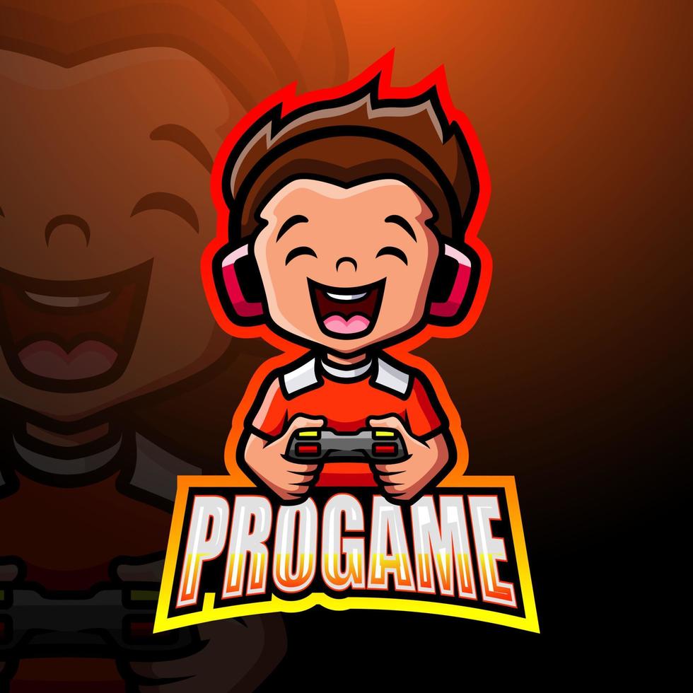 création de logo esport mascotte pro gamer vecteur