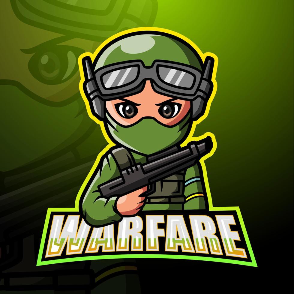 création de logo esport mascotte de guerre vecteur