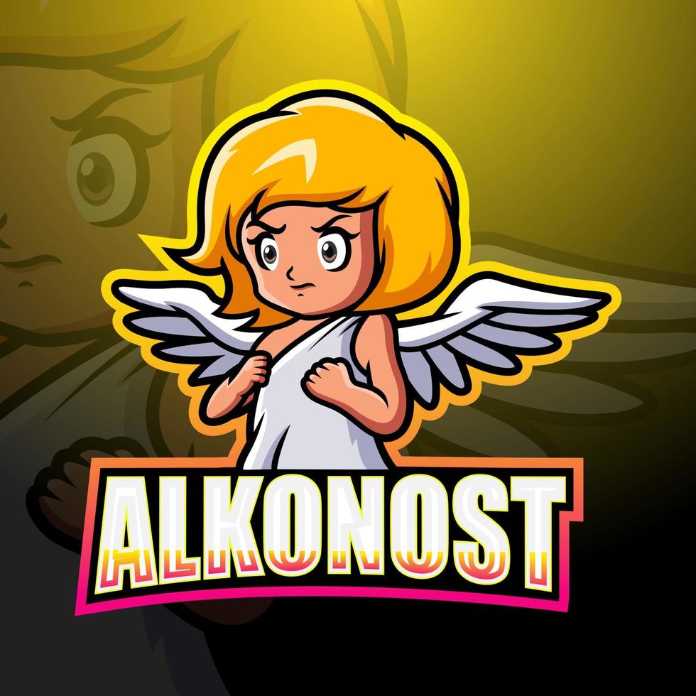 création de logo esport mascotte alkonost vecteur