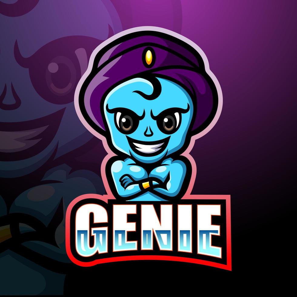 création de logo esport mascotte génie vecteur