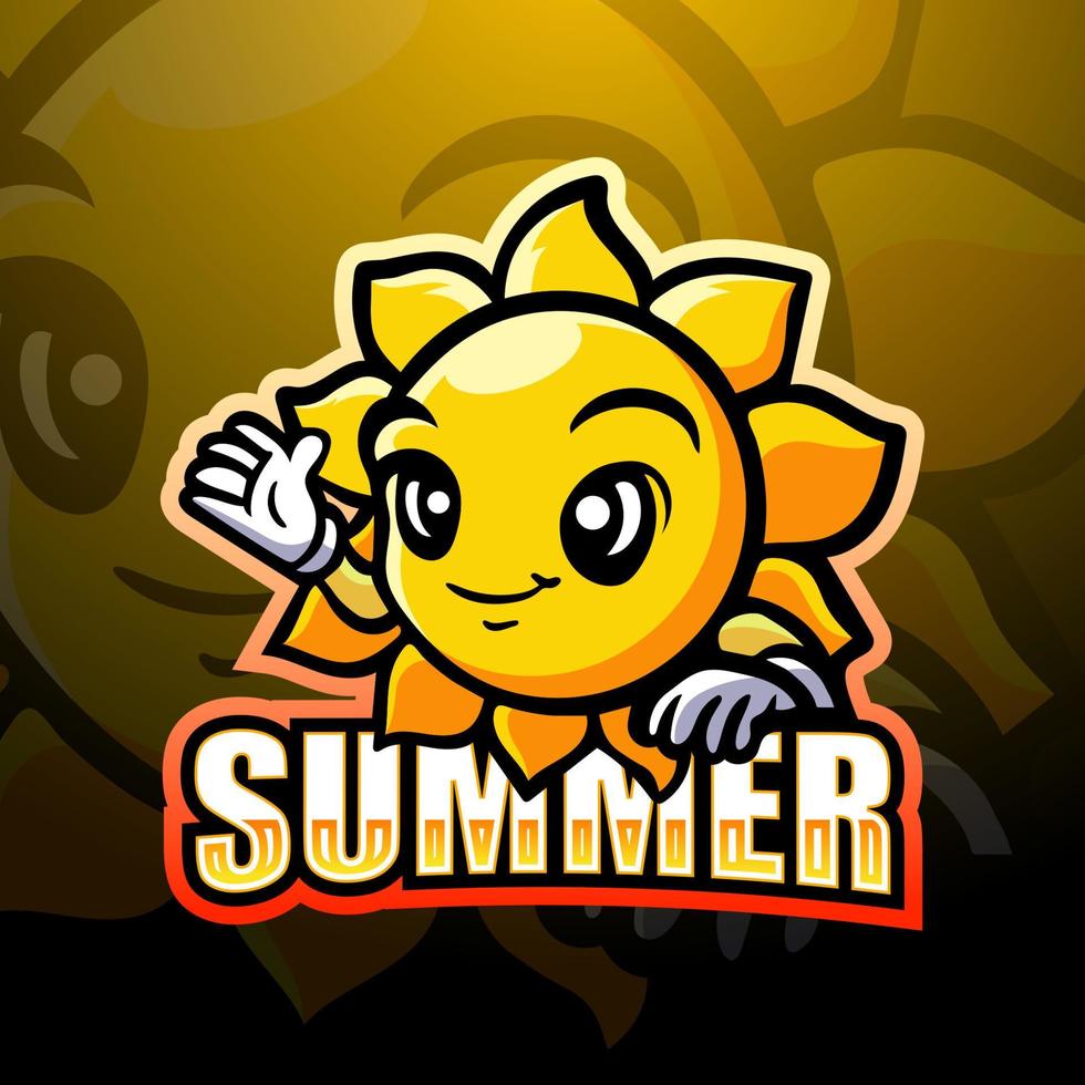 création de logo esport mascotte soleil vecteur