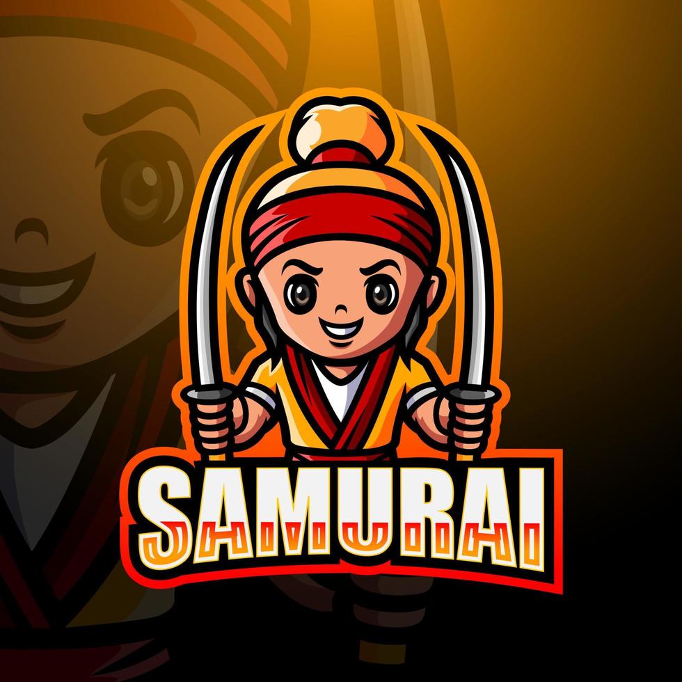 création de logo esport mascotte samouraï vecteur