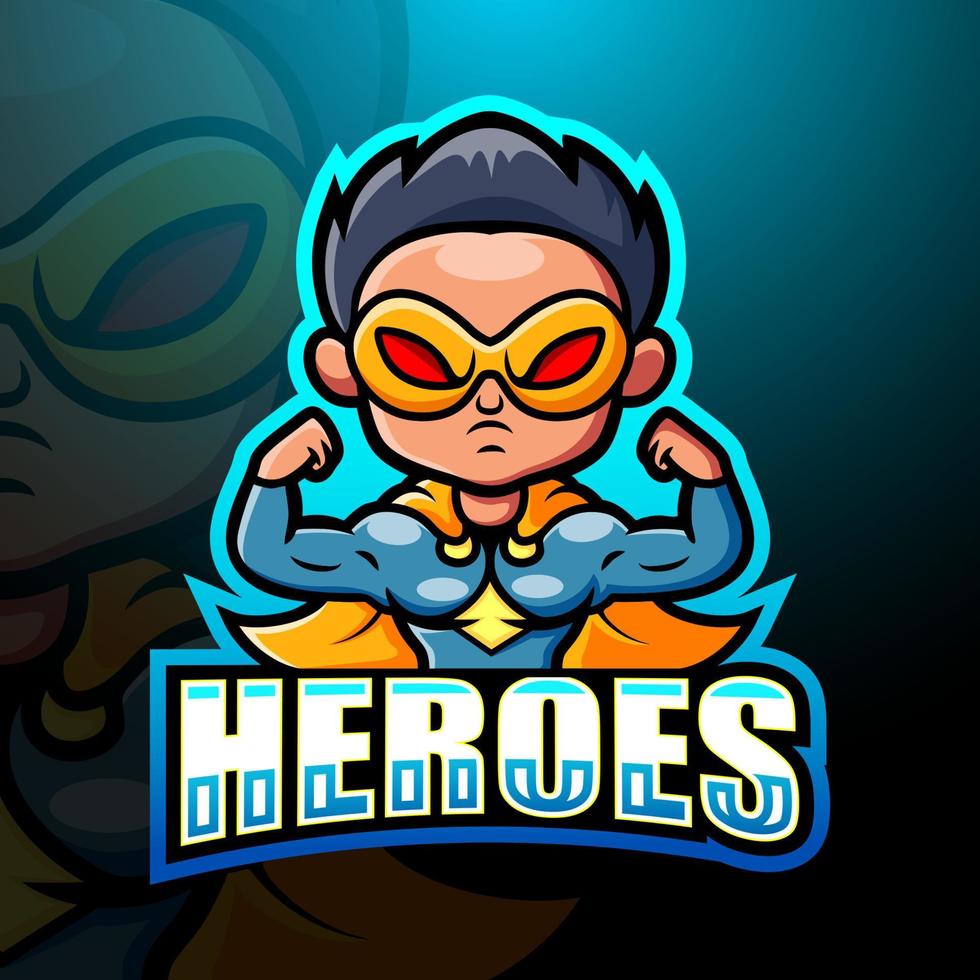 création de logo esport mascotte de super-héros vecteur