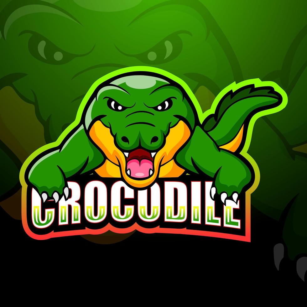 création de logo esport mascotte crocodile vecteur