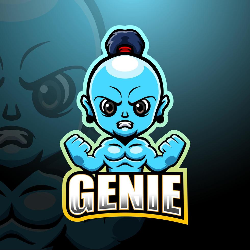 création de logo esport mascotte génie vecteur