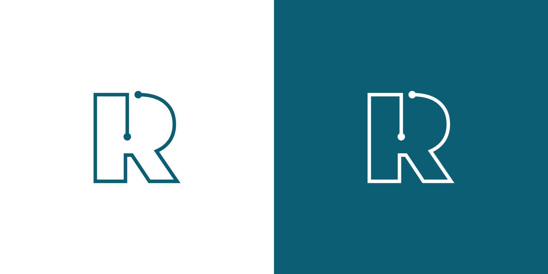 création de logo initiales lettre r moderne et sophistiquée vecteur