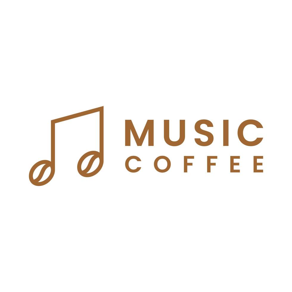 création de logo de note de musique de café vecteur