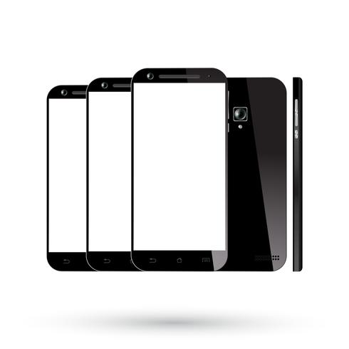 Ensemble de smartphones noirs vecteur