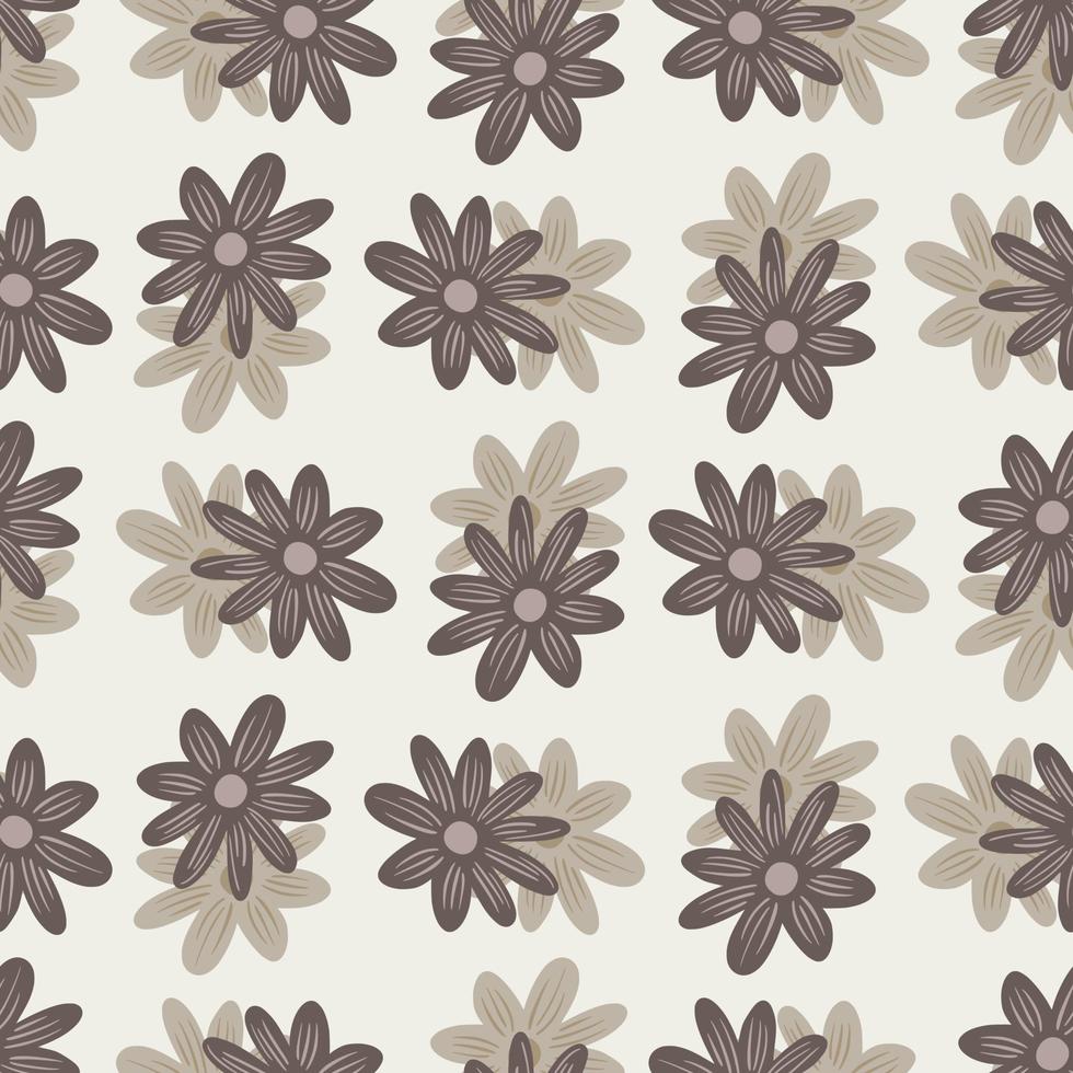 modèle sans couture avec ornement de fleurs de marguerite aléatoire beige. fond naturel. impression naturelle de champ. vecteur