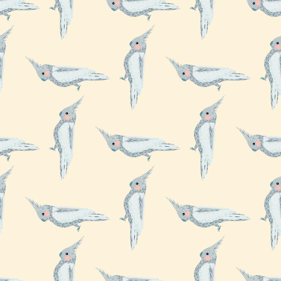 motif abstrait d'oiseau animal harmonieux dans un style simple avec des formes d'oiseaux cacatoès. toile de fond de dessin animé de perroquet. vecteur