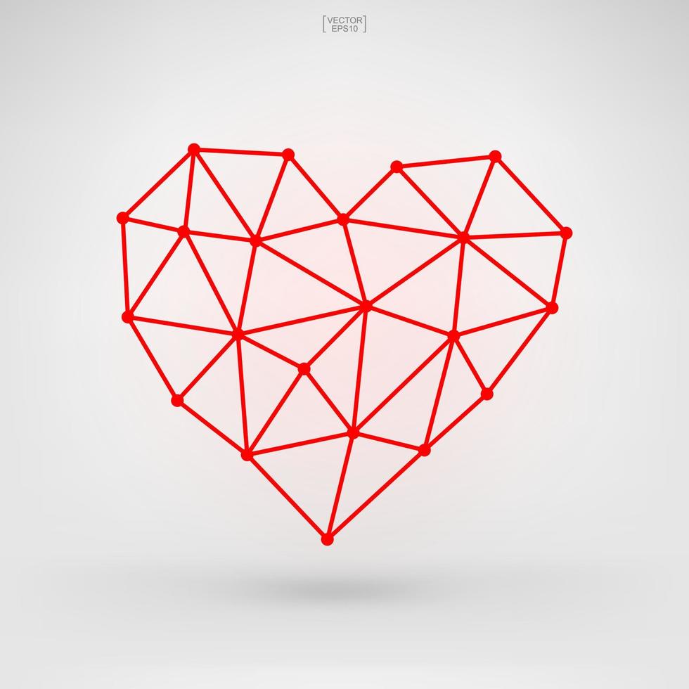 signe de coeur et symbole pour la Saint-Valentin. forme de coeur pour carte décorative, site Web, conception de modèle, carte postale, publicité, application mobile. vecteur. vecteur