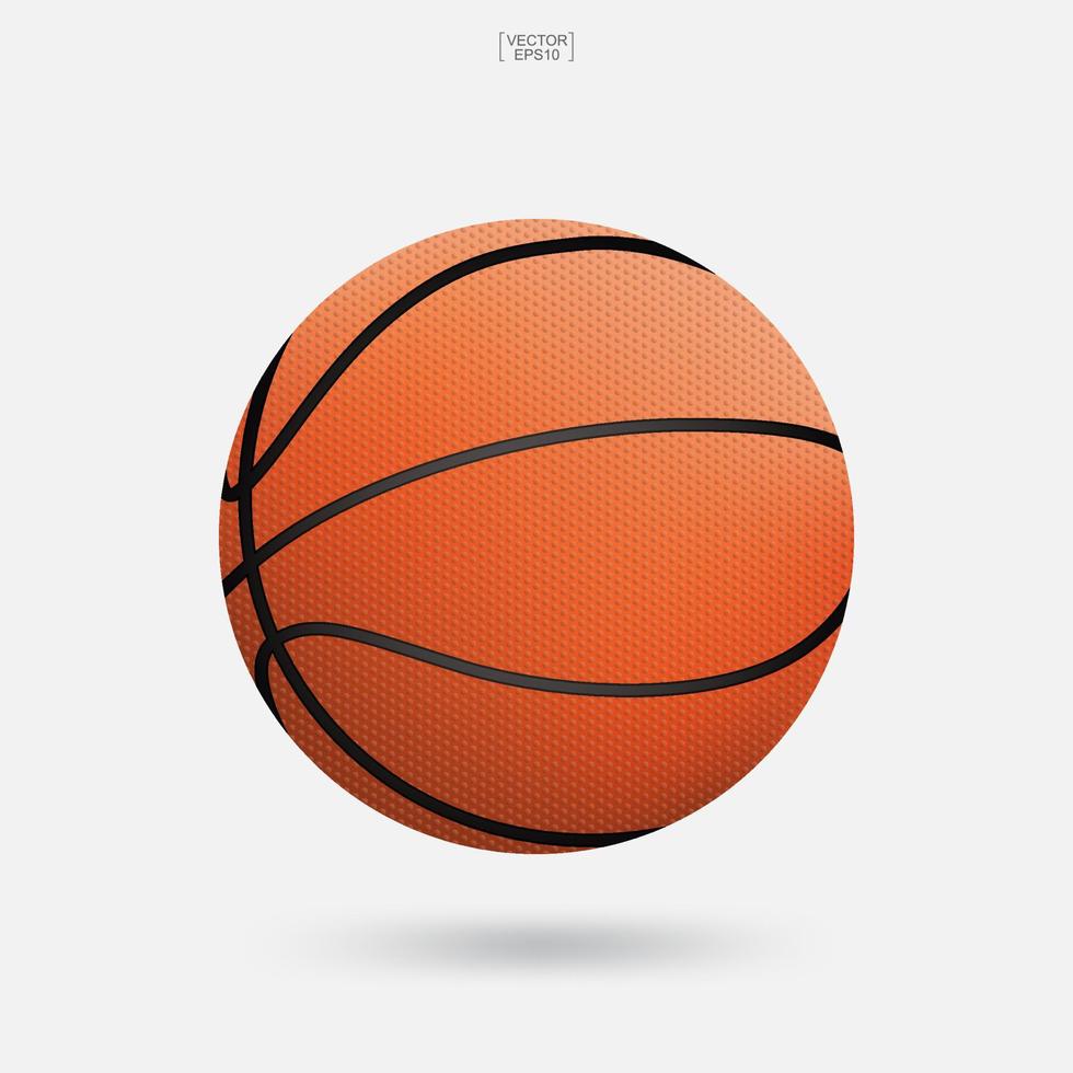 ballon de basket sur fond blanc. illustration vectorielle. vecteur