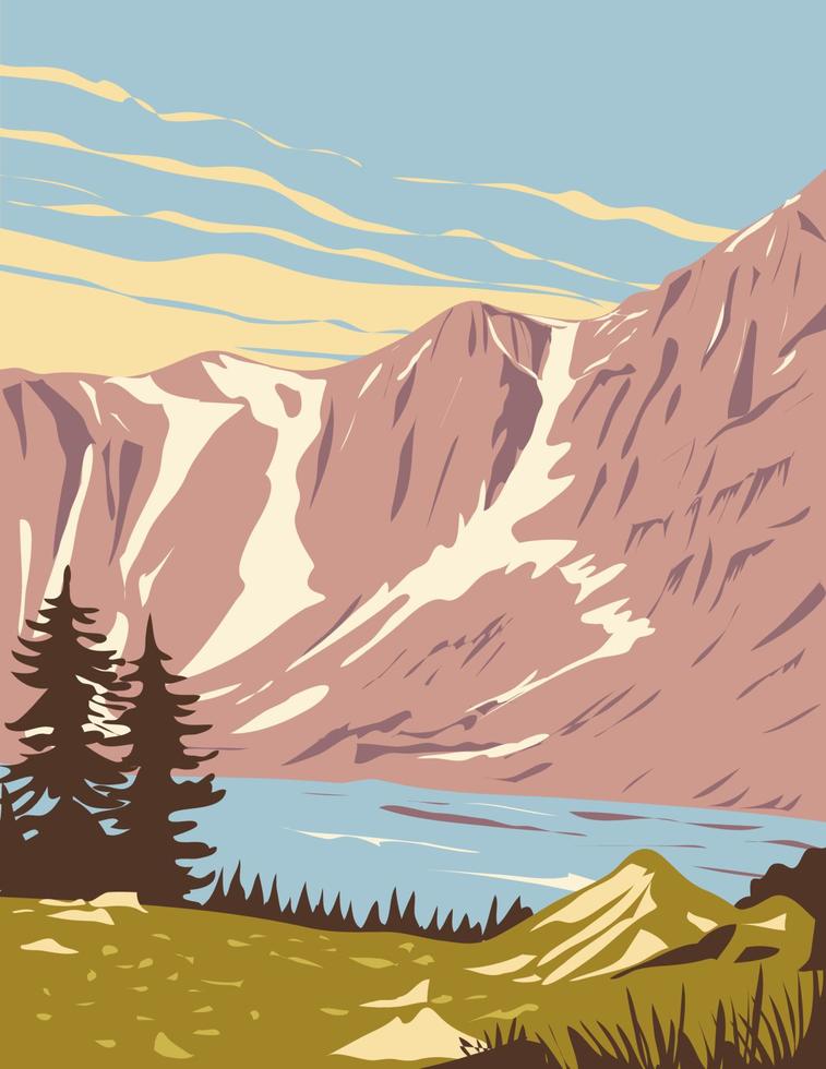 médecine forêt nationale de bow-routt dans le wyoming et le colorado wpa poster art vecteur