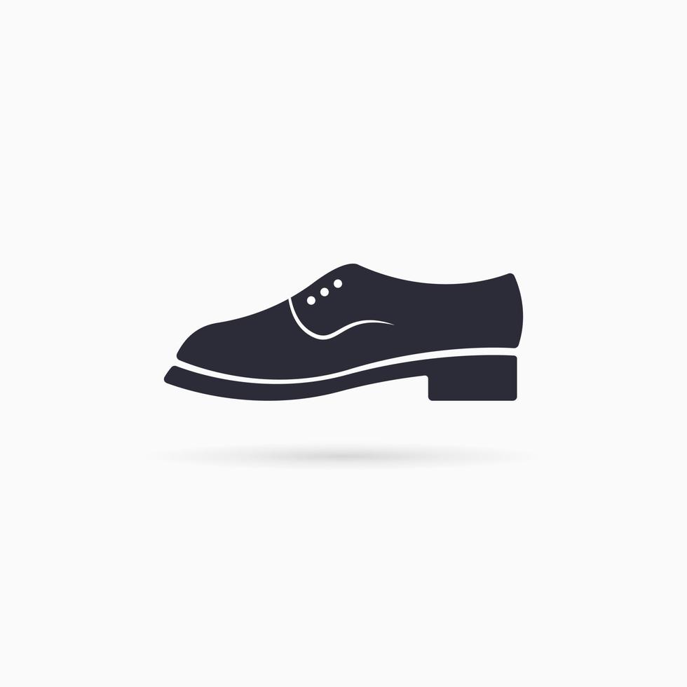 icône de chaussures. icône de chaussure homme avec une ombre. vecteur