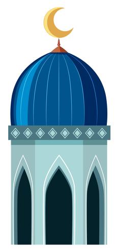 Un élément de mosquée sur fond blanc vecteur