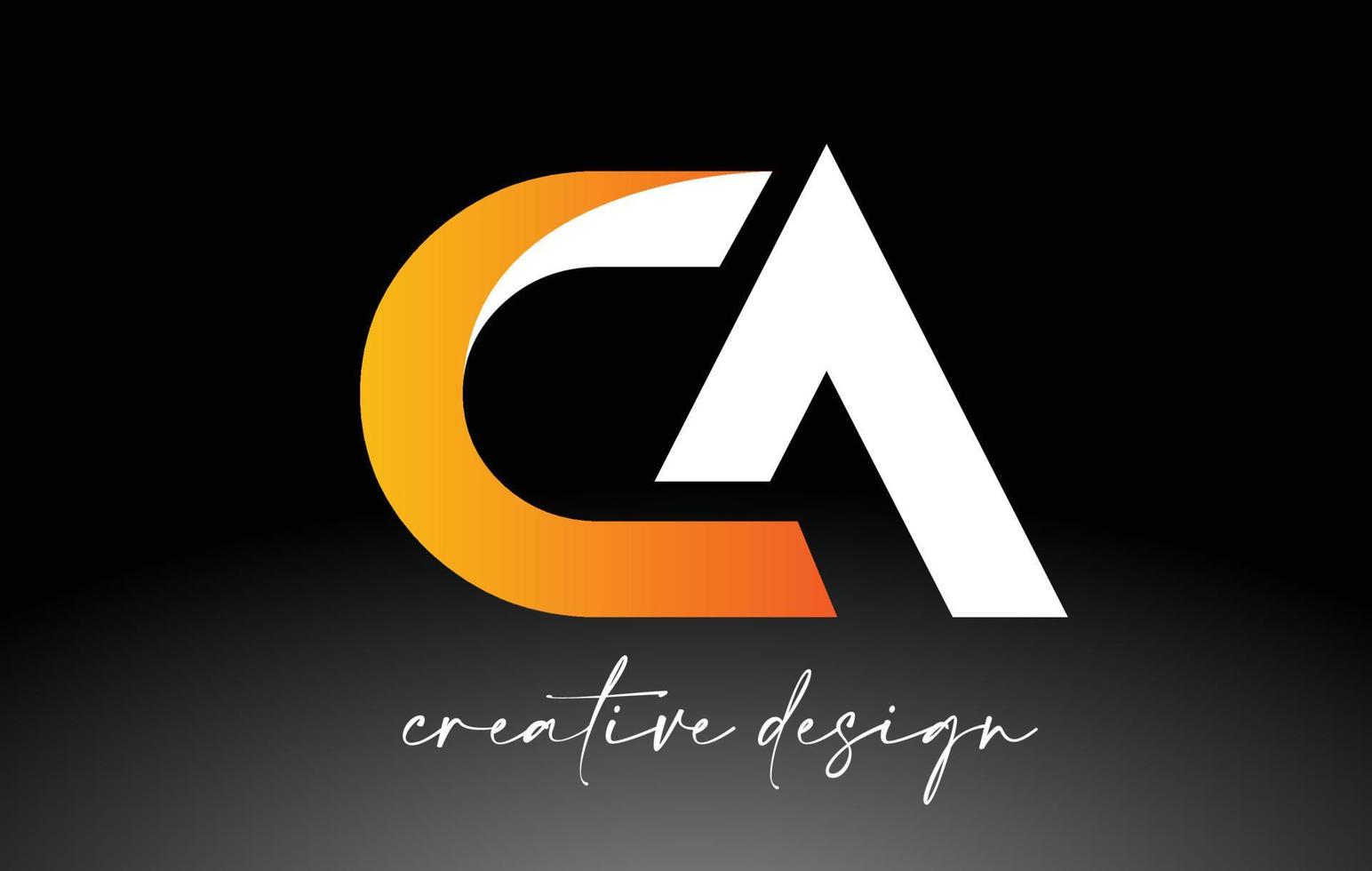 logo de lettre ca avec des couleurs dorées blanches et un vecteur d'icône de conception minimaliste