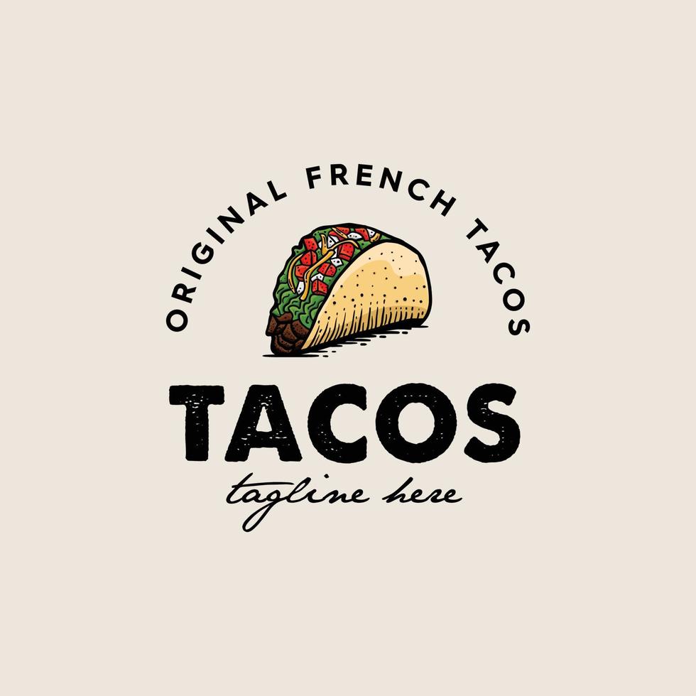 tacos logo vecteur premium