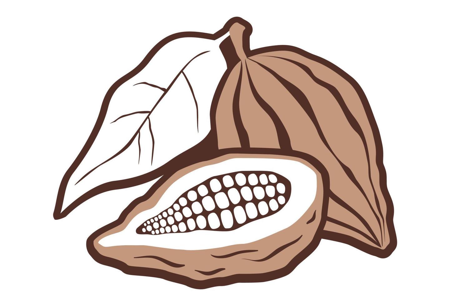 logo vintage vectoriel avec cacao sur fond isolé