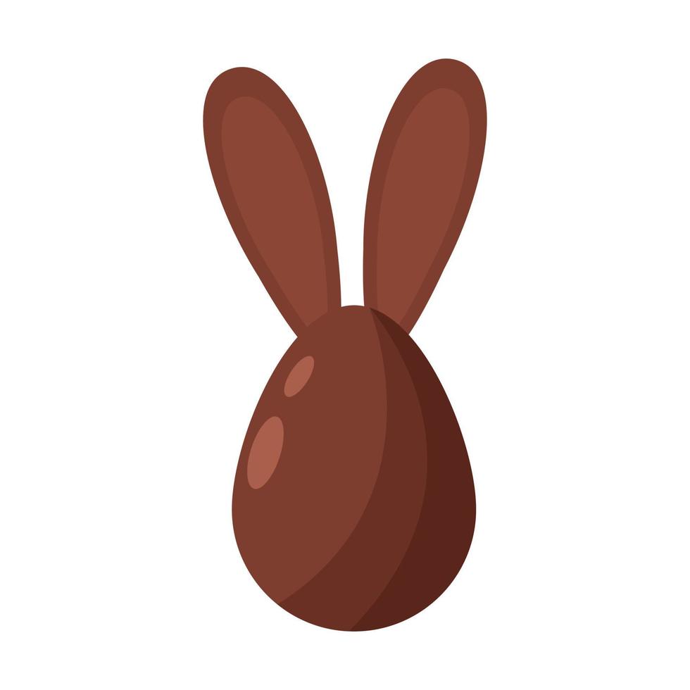 oeuf de pâques lapin en chocolat. doux symbole de vacances. vecteur