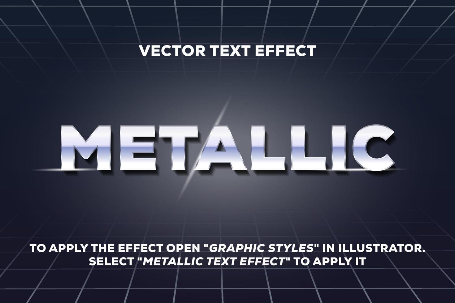 effet de texte vectoriel métallique entièrement modifiable