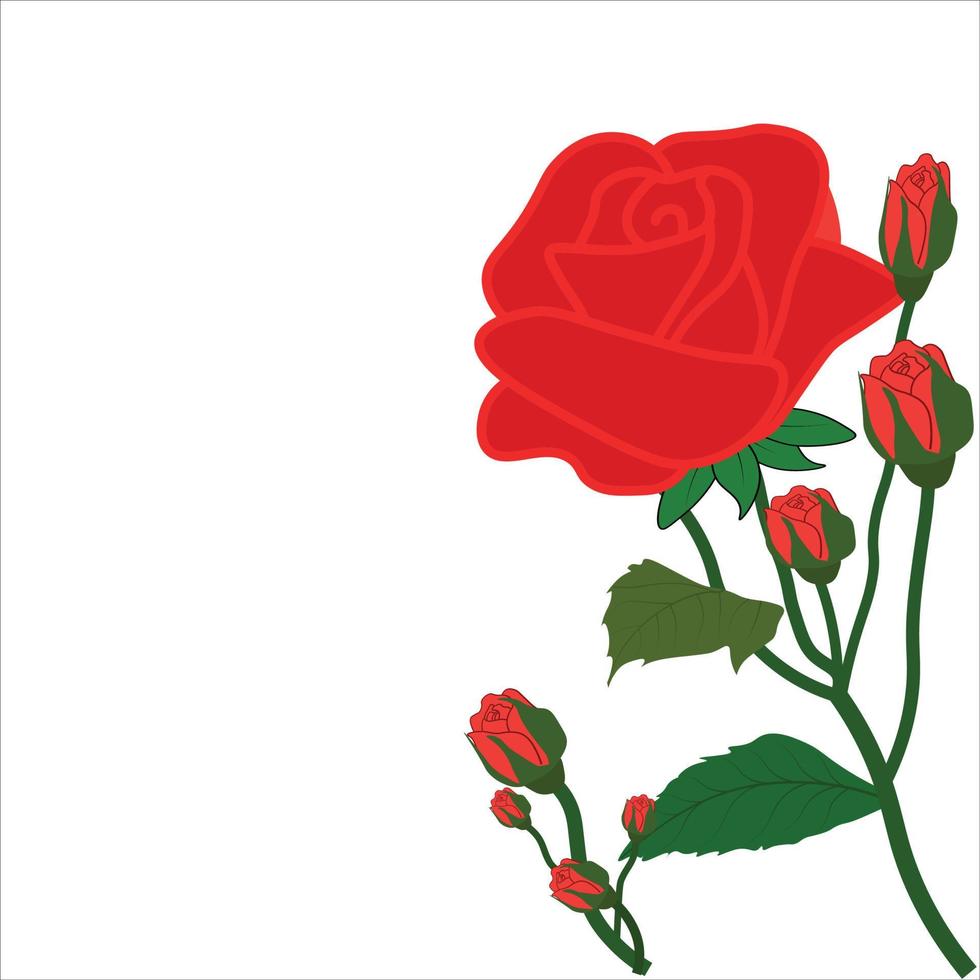 ensemble d'éléments vectoriels réalistes de roses rouges, clip art rose rouge, vecteur, icône de vecteur rose