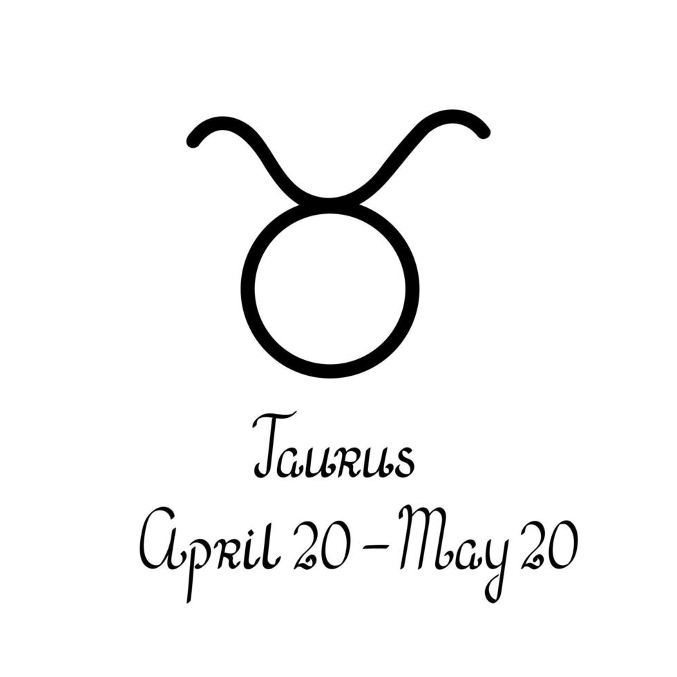 symbole du zodiaque, son nom et ses dates pictogramme d'illustration vectorielle pour l'astrologie, l'horoscope, les icônes linéaires dans un style simple dessiné à la main vecteur