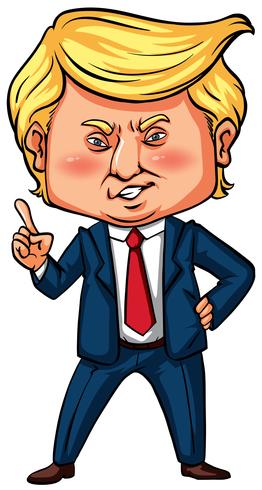 Le président américain Trump avec son doigt pointé vecteur