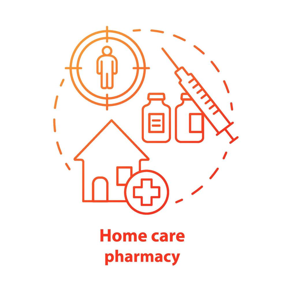icône de concept de pharmacie. illustration de ligne mince d'idée de traitement de médicament de soins à domicile. prescription de médicaments en pharmacie. programme de thérapie personnel. dessin de contour isolé de vecteur